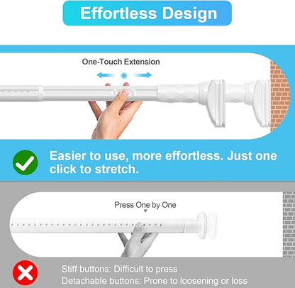 White Closet Rods For Hanging Clothes, 41-126 In heavy duty tension rod | - Image 5