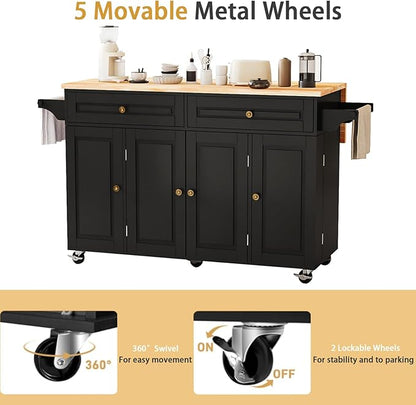 59’’ Rolling Kitchen Island Cart - Image 9