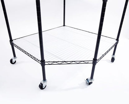 Bonnlo 6-Tier Rolling Heavy Duty Commercial Polygonal Corner Shelf Wire - Image 7