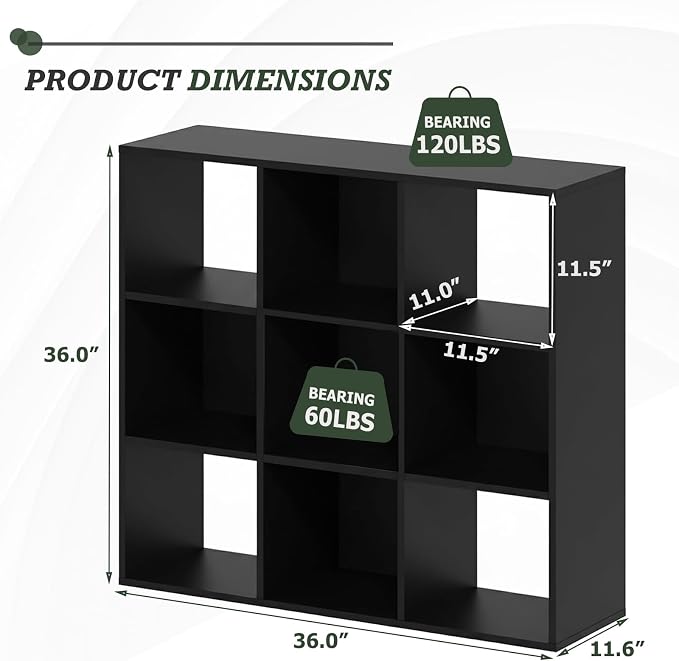 9 Cube Storage Organizer, Reversible Bookcase Shelf, Open Cube Bookshelf - Image 3