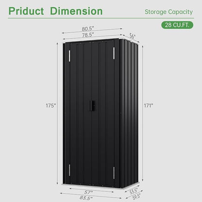 Devoko 28 CU FT Storage Cabinet, Metal Storage Shed - Image 6