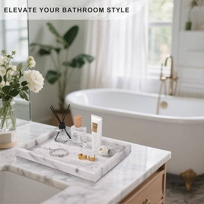 Bathroom Tray for Countertop, Marble Perfume Tray for Dresser Organizer - Image 7