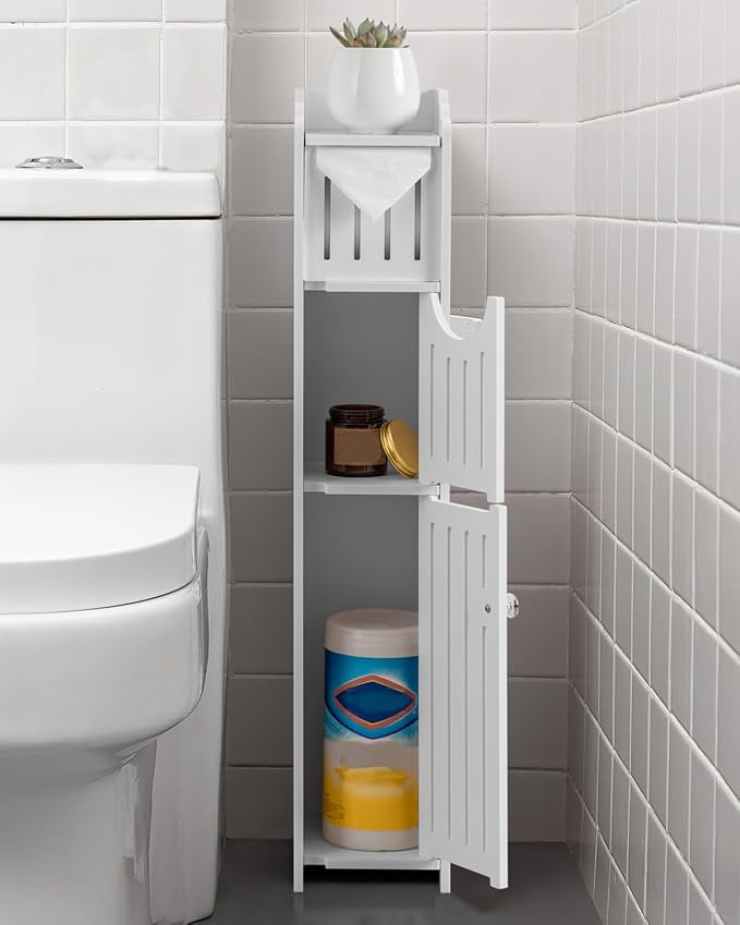 AOJEZOR Small Bathroom Storage Cabinet: No Drill - Image 3