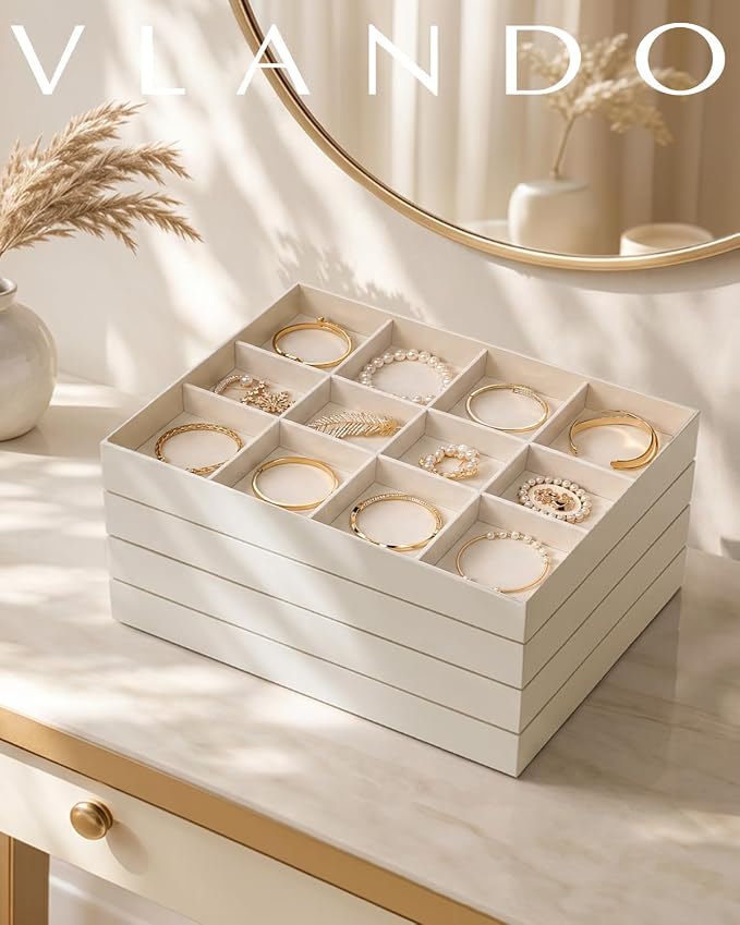 VLANDO Stackable Jewelry Tray, Drawer Organizer - Image 3
