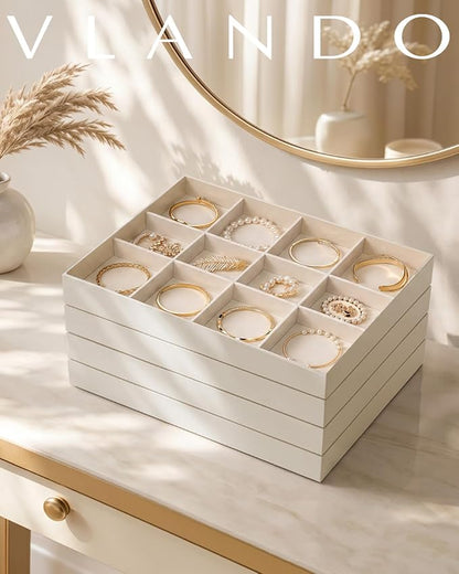 VLANDO Stackable Jewelry Tray, Drawer Organizer - Image 3