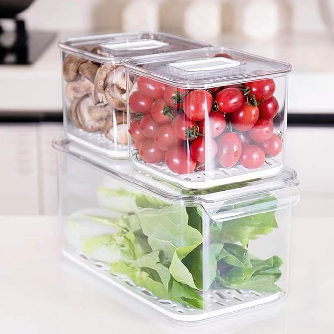 iPEGTOP Fridge Produce Saver Food Storage Bin Containers, Stackable - Image 2