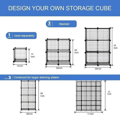 Metal Grid 14"x14" Wire Cube Storage - Image 2