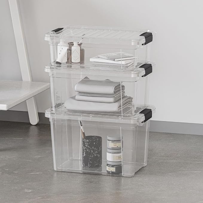 Superio Storage Bins with Lids- 6 Pack, 4.75 Qt Clear Boxes - Image 7
