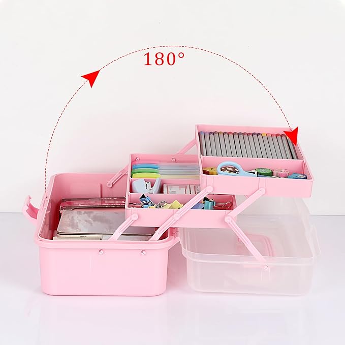 BTSKY 3-Layer Plastic Dividing Storage Box Craft Organizer and Storage - Image 2