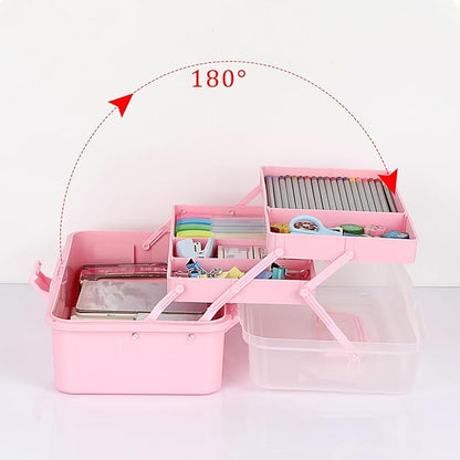 BTSKY 3-Layer Plastic Dividing Storage Box Craft Organizer and Storage - Image 2