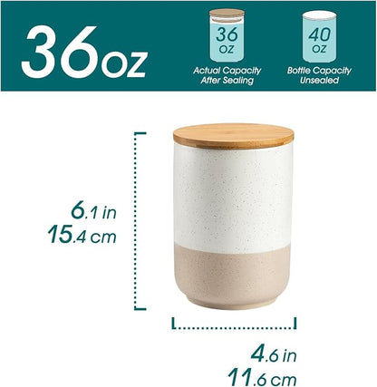 vancasso Sabine Ceramic Canister - 36 oz Kitchen Storage Container - Image 2