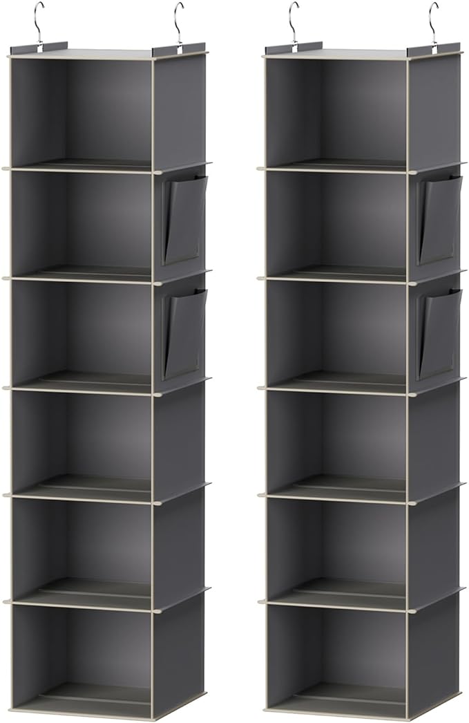 YOUDENOVA Hanging Closet Organizer, 6-Shelf Closet Hanging Storage Shelves by YOUDENOVA