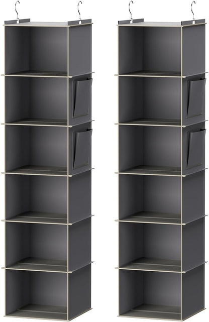 YOUDENOVA Hanging Closet Organizer, 6-Shelf Closet Hanging Storage Shelves by YOUDENOVA