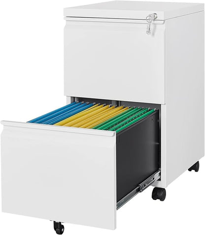 2 Drawer Mobile File Cabinet by LISSIMO