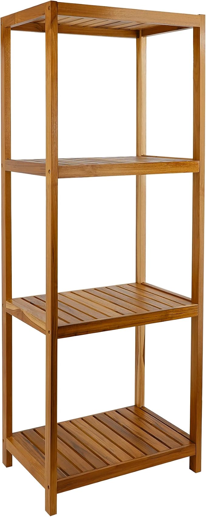 VaeFae Teak Bathroom Shelf, 4-Tier Storage Shelf, Wooden Stand Shelf Organizer by VaeFaeDirect