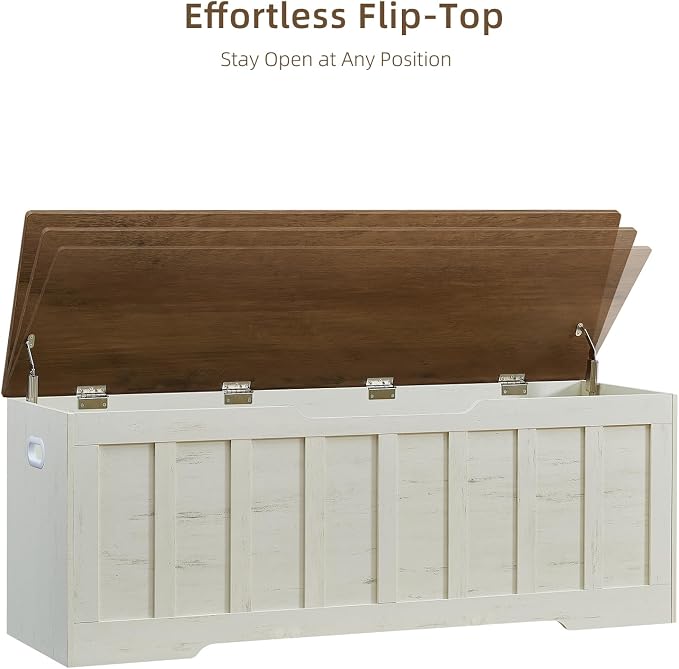 VANKILEY 51.2" Storage Chest Extra Large, Wooden Storage Bench, - Image 9