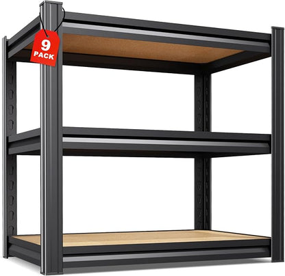 Set of 9 Garage Shelving, 3 Tier Garage Storage Shelves, Adjustable Heavy Duty by CreatingaComfortableLiving