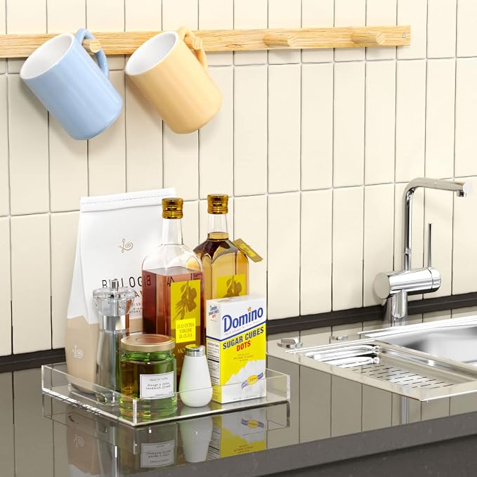 NIUBEE Clear Serving Tray 15x15 Inches - Image 8