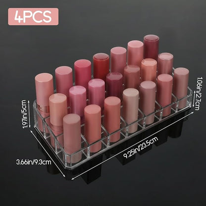 MAQUITA 4 Pcs Clear Lipstick Holder Acrylic Lip Gloss Organizer Cosmetic - Image 2