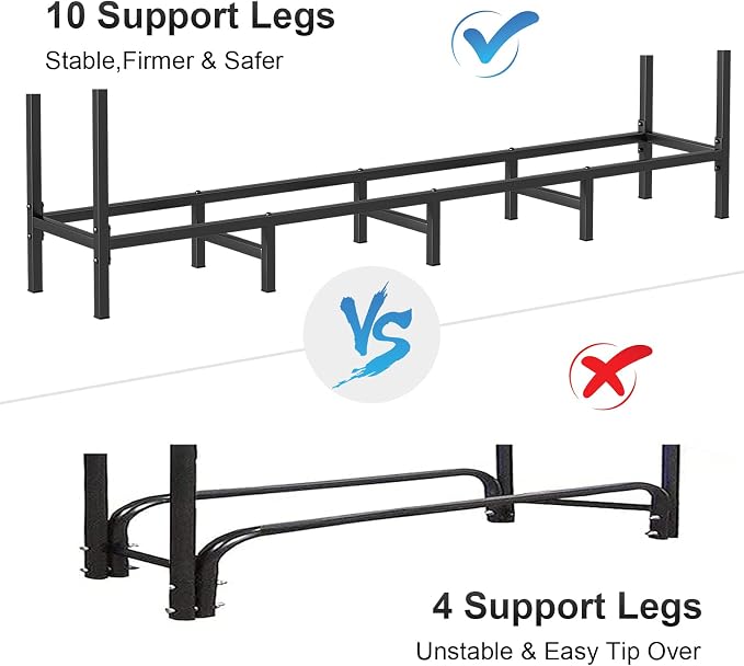 5.3ft Outdoor Indoor Firewood Rack Holder - Image 3