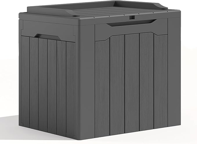 Patiolife 30 Gallon Resin Deck Box, Small Outdoor Storage - Image 3