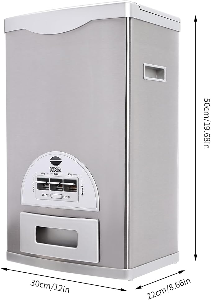 33lbs Cereal Dispenser Countertop, Rice Dispenser Container Machine Organizer - Image 2