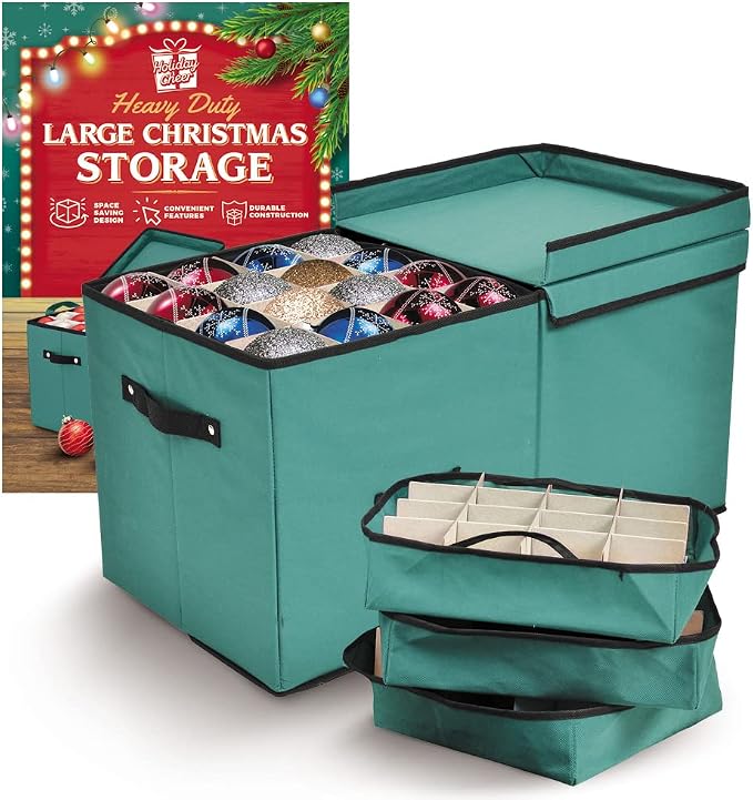 Holiday Cheer Premium Christmas Ornament Storage by Holiday+Cheer