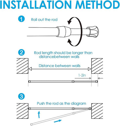 MEXAU White Tension Curtain Rod 16 - Image 6