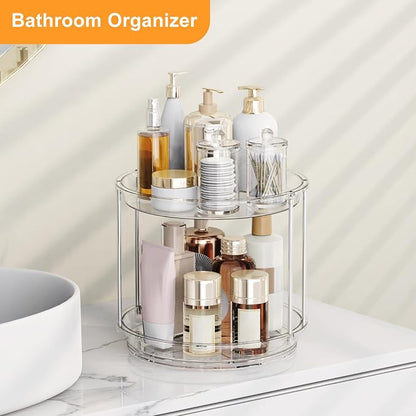 360 Rotating Makeup Organizer – 2 Tier Lazy Susan Turntable Organizer, Spinning - Image 5