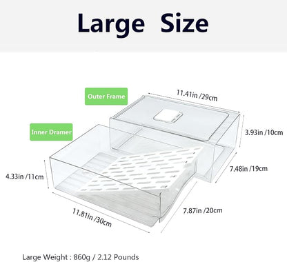 Refrigerator Organizers and Storage Drawer, Stackable Fruit Storage Containers - Image 2