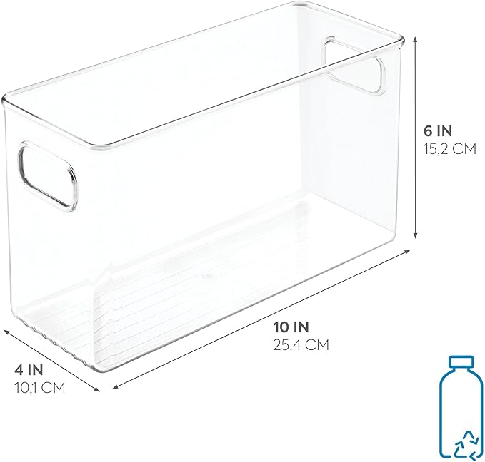 iDesign Slim Clear Plastic Storage Bin, Tall Narrow | Organizer, - Image 2