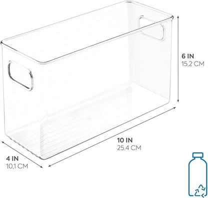 iDesign Slim Clear Plastic Storage Bin, Tall Narrow | Organizer, - Image 2