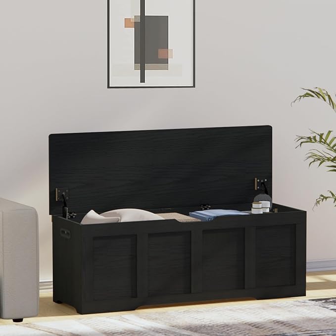 Timberer 47.2" Wooden Storage Chest, Extra Large Storage Trunk | Storage Bench - Image 7