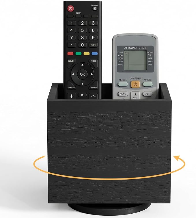 360° Rotating Remote Control Holder, Wooden TV Controller Holder, Remote Holder by First-zgel