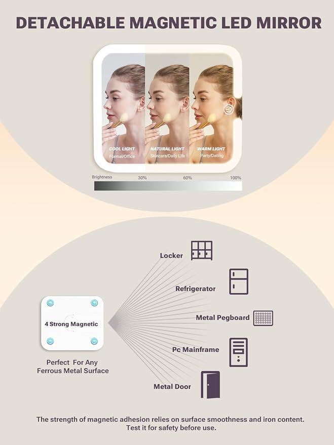 Qislee Makeup Box with Double Drawers and Four Trays, A Detachable Lighted - Image 2