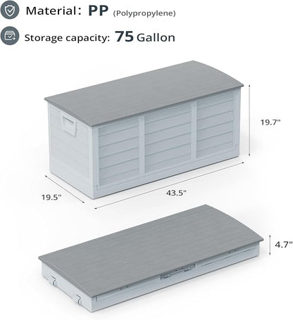 Foldable 75 Gallon Outdoor Storage Box, Plastic Storage Containers - Image 4