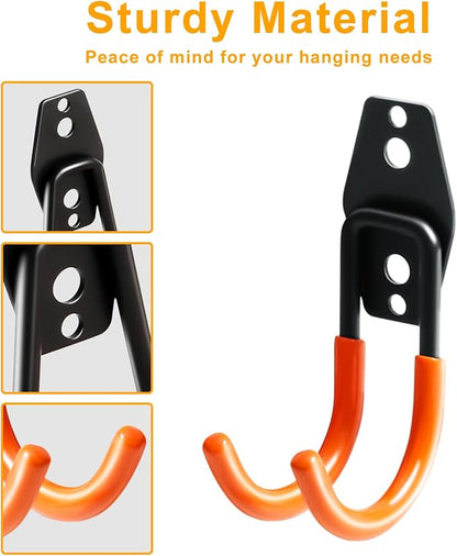 KURUI Heavy Duty Garage Hooks for Hanging, 2 Pack Metal Garage Organization - Image 5