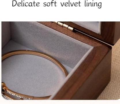 Bescott 2 Layers Solid Black Walnut Wooden Jewelry Box - Image 4