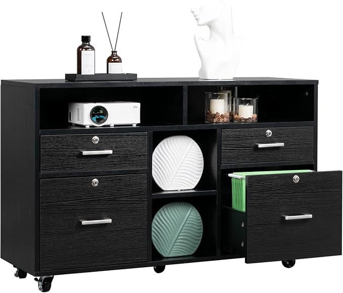 VINGLI Wood Mobile File Cabinet by VINGLI