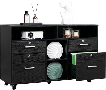 VINGLI Wood Mobile File Cabinet by VINGLI