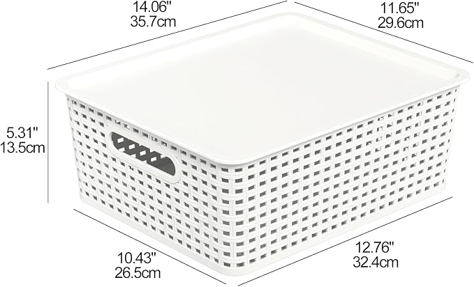Hespama 6-Pack Plastic Weave Storage Basket - Image 5