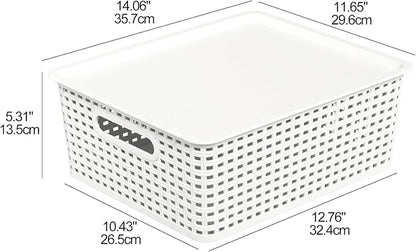 Hespama 6-Pack Plastic Weave Storage Basket - Image 5