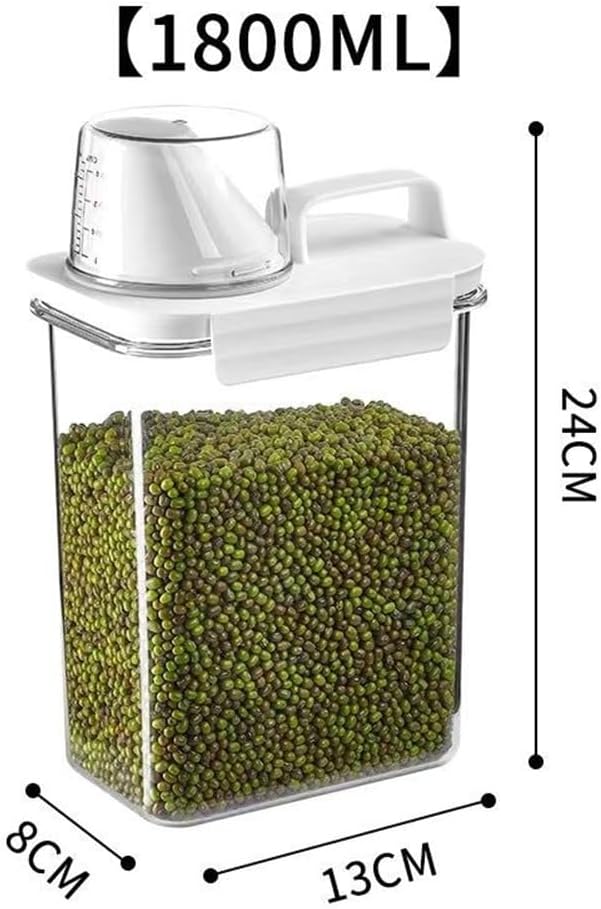 2Pcs Rice Dispenser Storage Containers, 1.8L Small Rice Bucket - Image 7