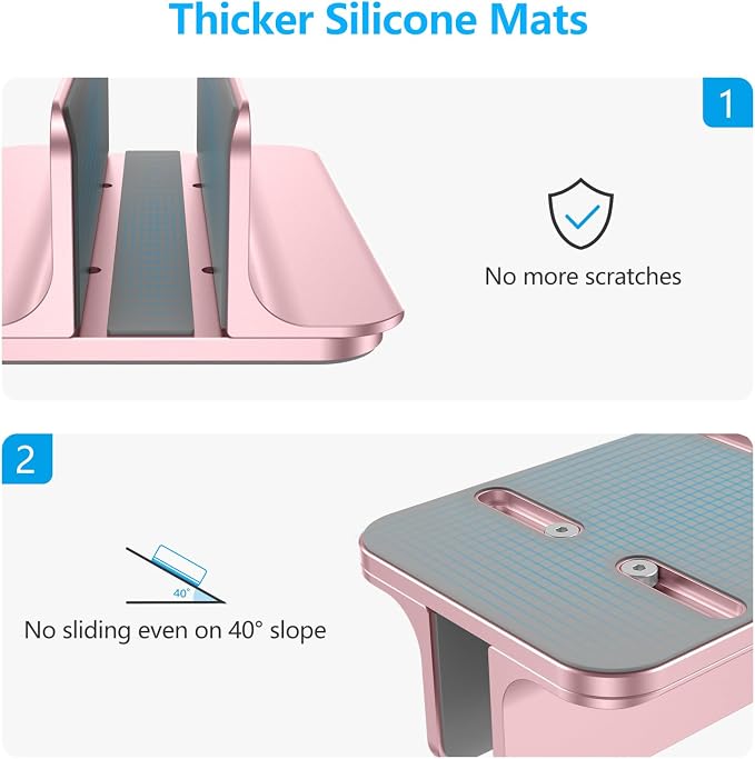 OMOTON Vertical Laptop Stand Holder, Desktop Aluminum Stand - Image 5