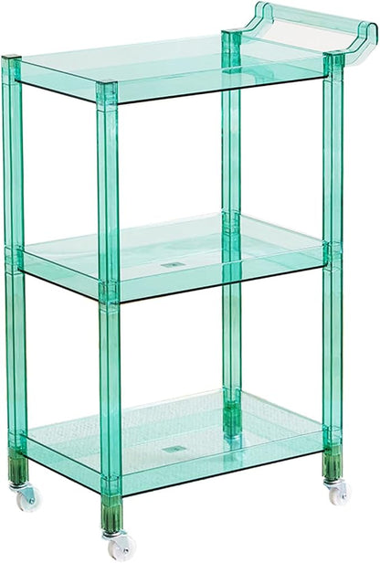 Acrylic Utility Rolling Cart, 3-Tier Clear Acrylic Storage Cart by Dachsy