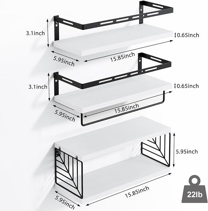 Fixwal Wall Mounted Bathroom Shelves Over Toilet | Wall Shelf - Image 2