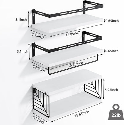 Fixwal Wall Mounted Bathroom Shelves Over Toilet | Wall Shelf - Image 2