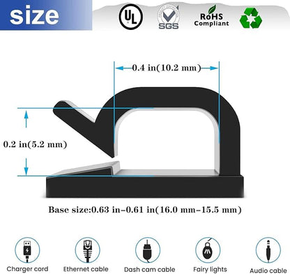 Adhesive Cable Management Wire Clips, Wires Clips Holders - Image 2