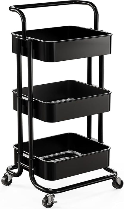 Pipishell 3 Tier Rolling Cart, Metal Utility Cart by Pipishell
