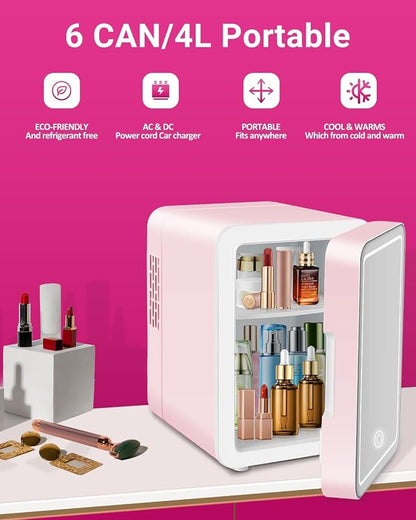 4-Liter Pink Portable Mini Fridge - Image 3